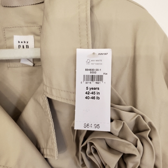 NWT Baby Gap Khaki Double-Breasted Peacoat - Picture 3 of 5